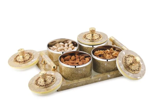 Liza Jupiter 4 Piece Dryfruit Jar With Tray Set - Image 2