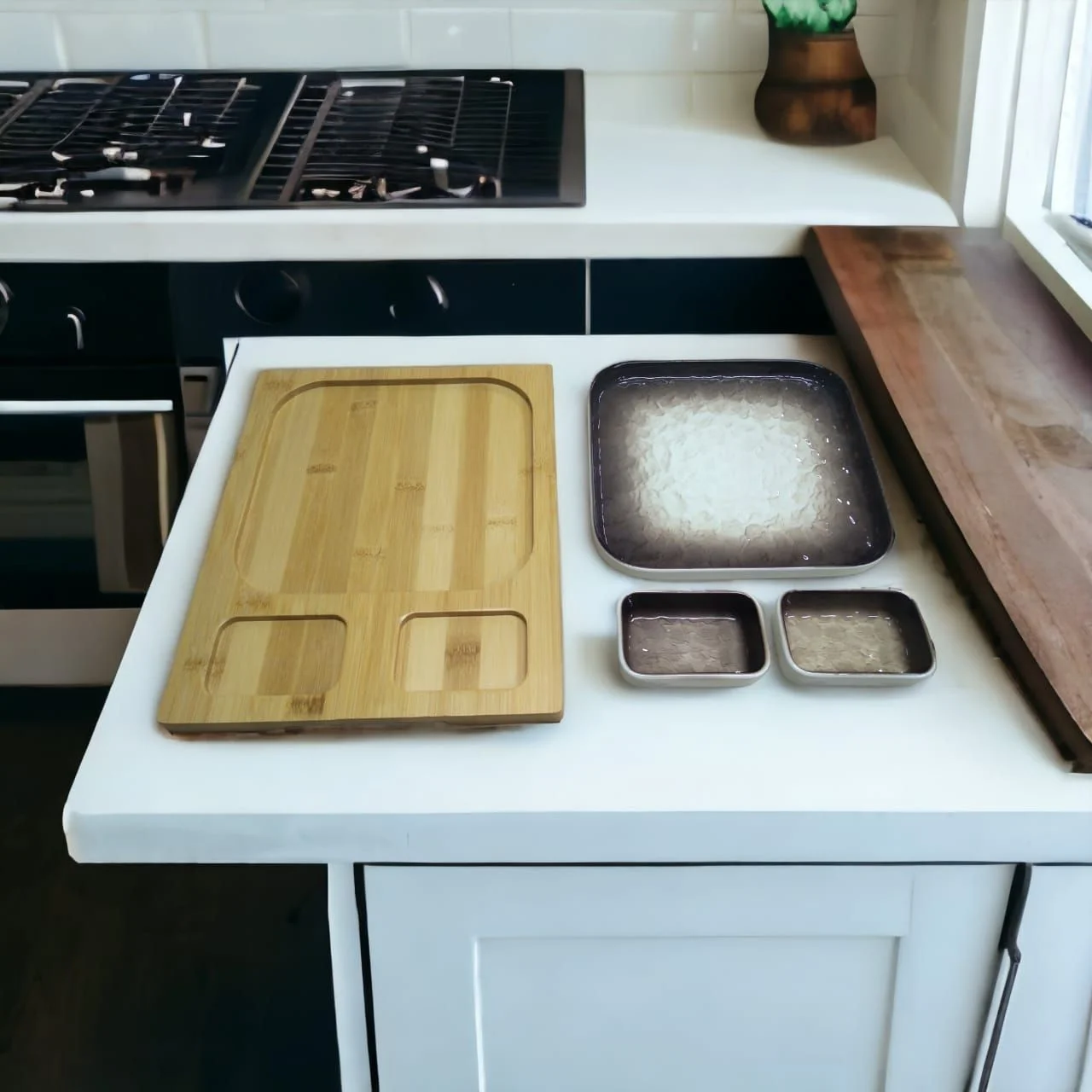 White Gold WG-1719 Chip & Dip 3 Piece Sushi Set - Image 2