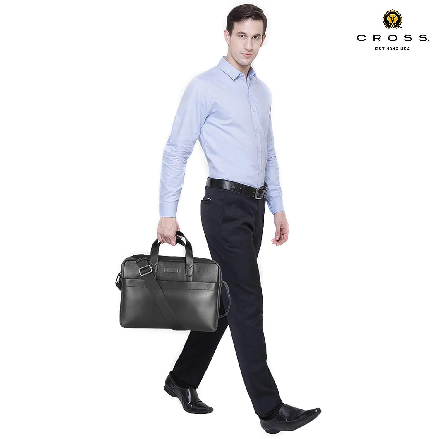 Cross Holiday Bradburry 14 Inch Office Briefcase | Messenger Cross Body Bag for Men Office and Casual Use with Laptop Compartment - Image 5