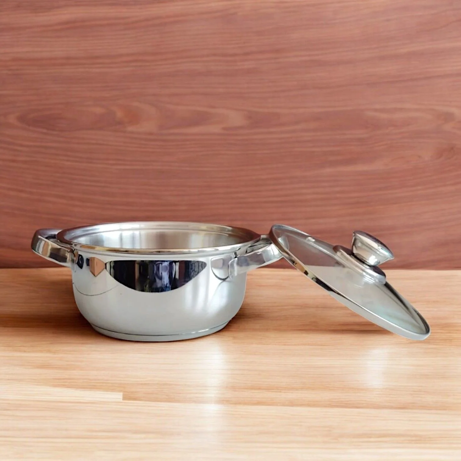 Polo Plus Zebra Stainless Steel 18cm Casserole With Glass Lid (SS Bottom) - Image 4