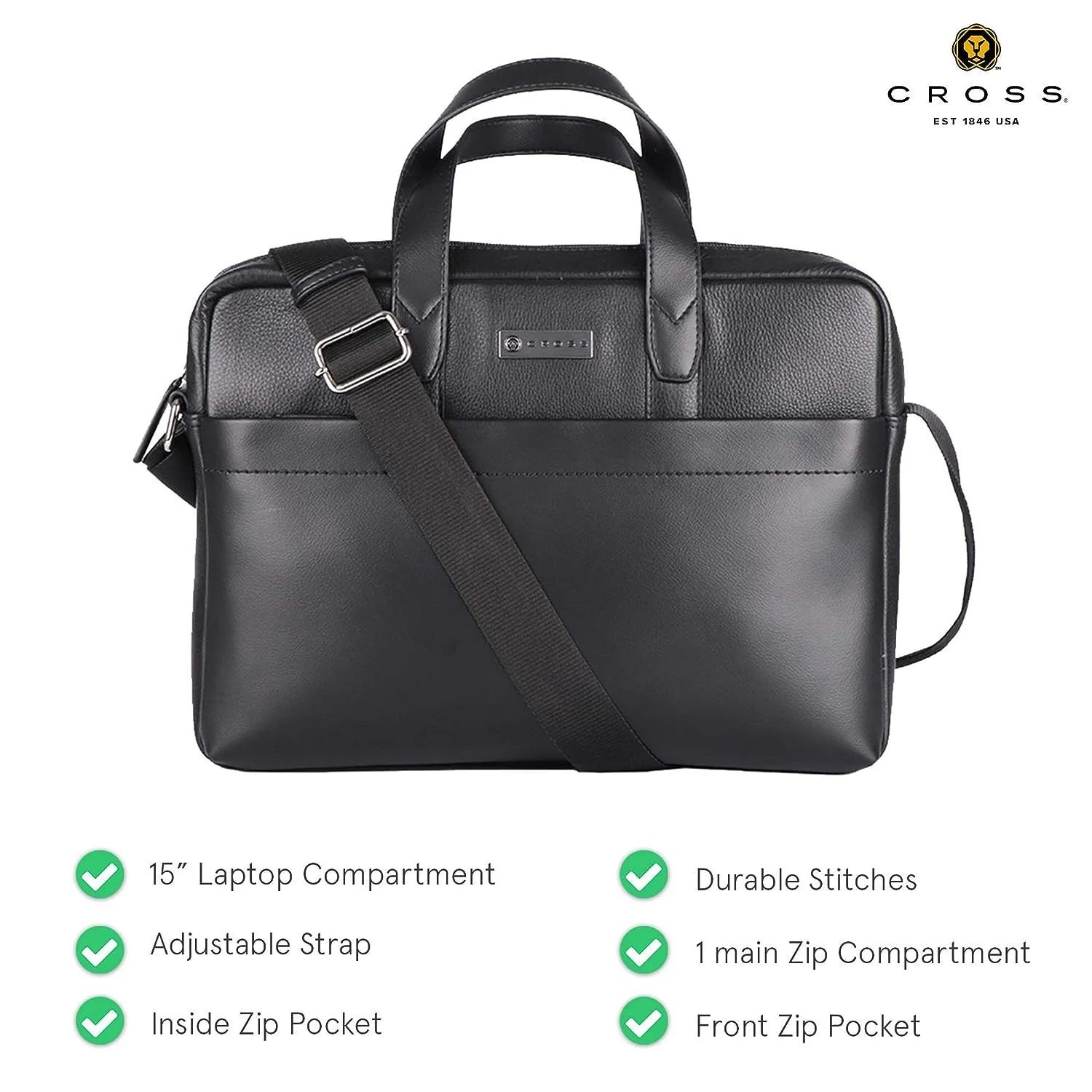 Cross Holiday Bradburry 14 Inch Office Briefcase | Messenger Cross Body Bag for Men Office and Casual Use with Laptop Compartment - Image 3