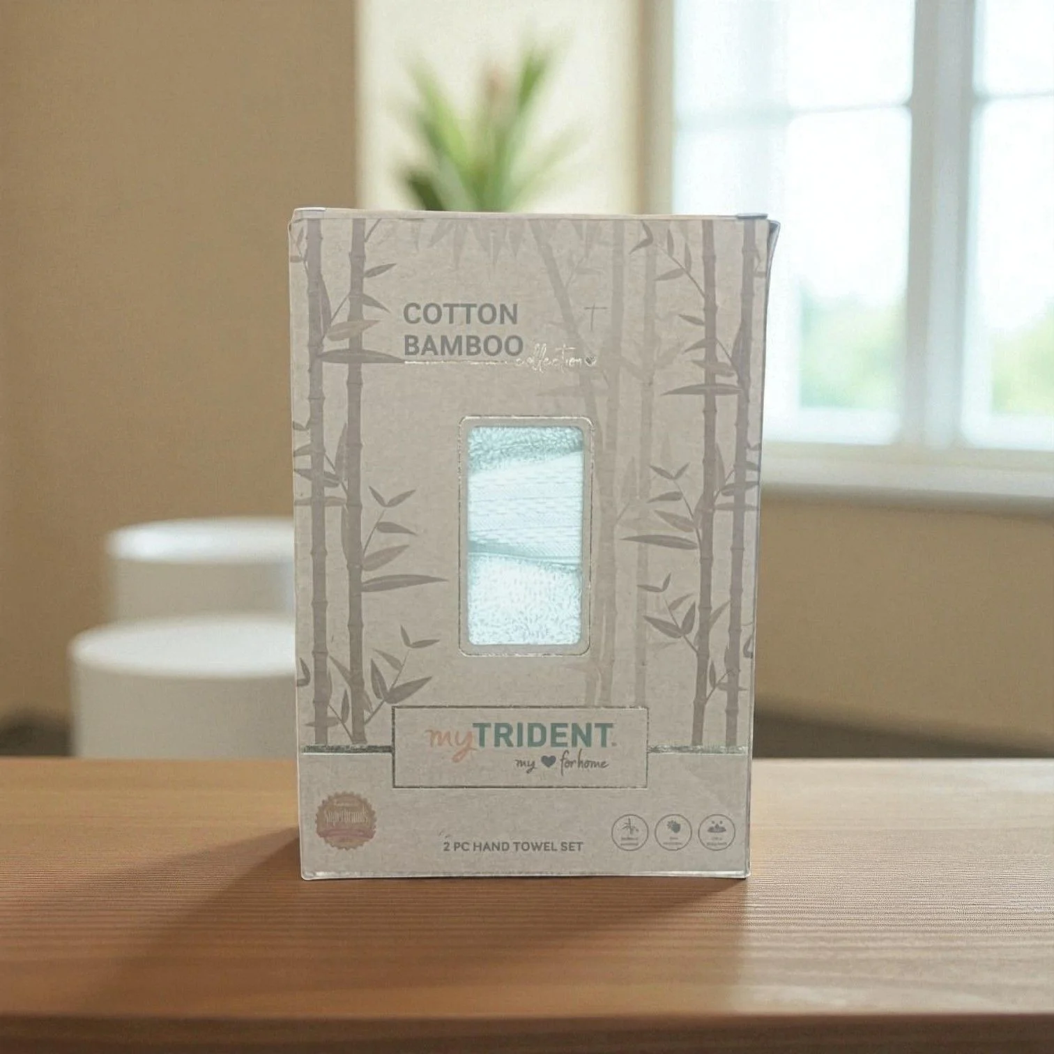 My Trident Cotton Bamboo 2 Piece Hand Towel Set - Image 4