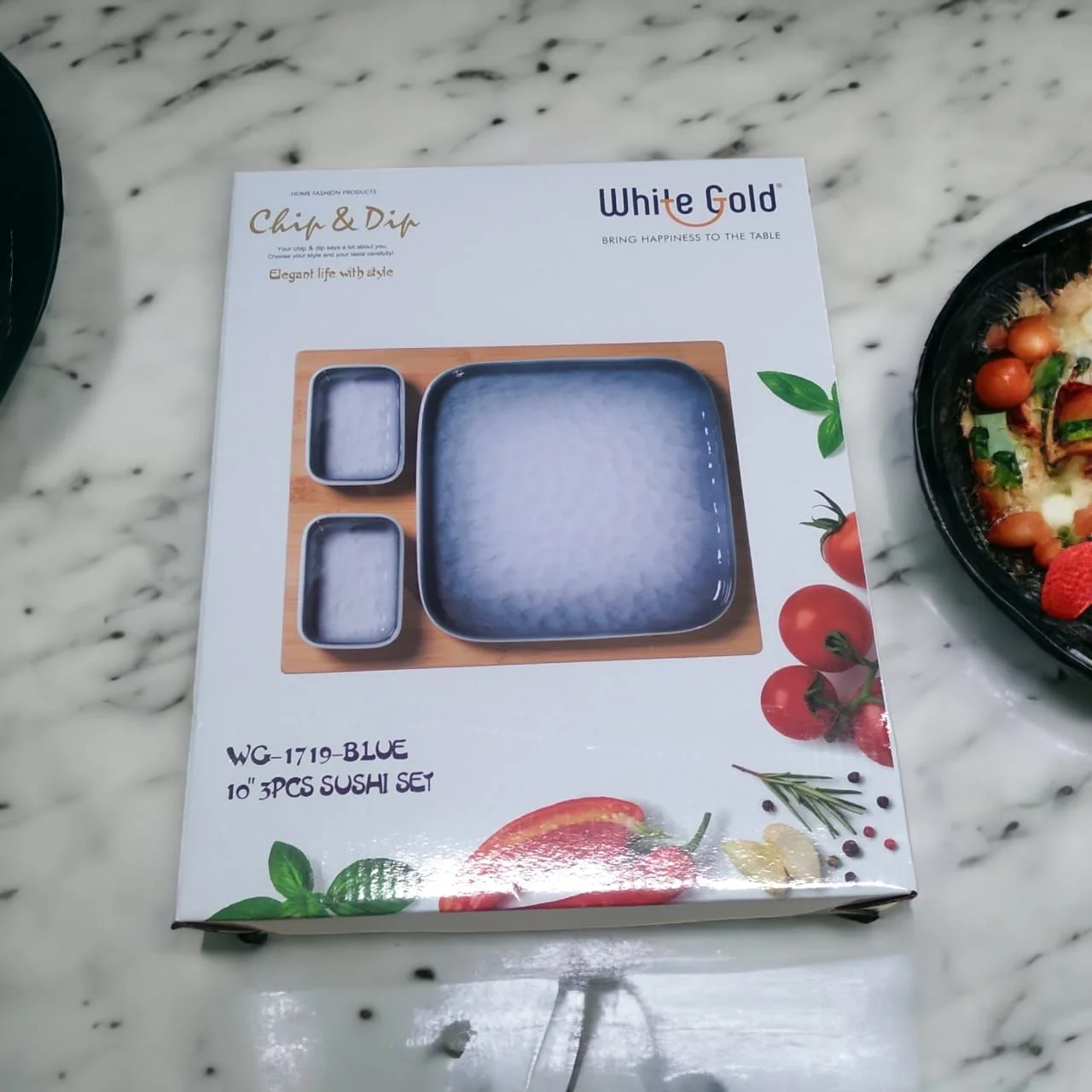 White Gold WG-1719 Chip & Dip 3 Piece Sushi Set - Image 3