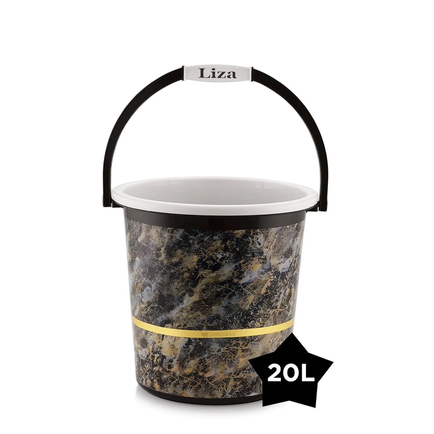 Liza Orry Modern Heavy Plastic Bathroom Set (Combo of 6, Black) - Image 2