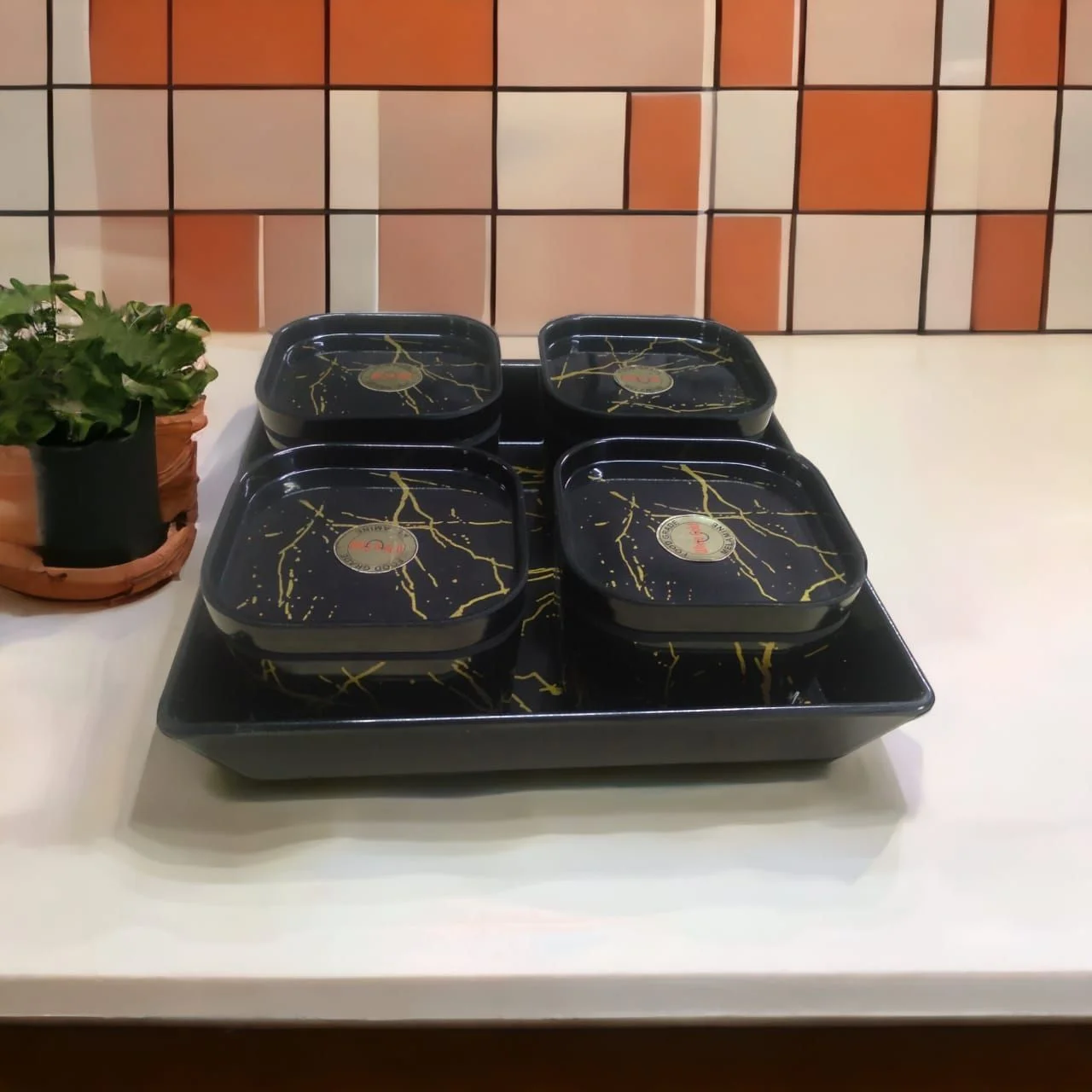 White Gold Rosetta Snack Set 400ml