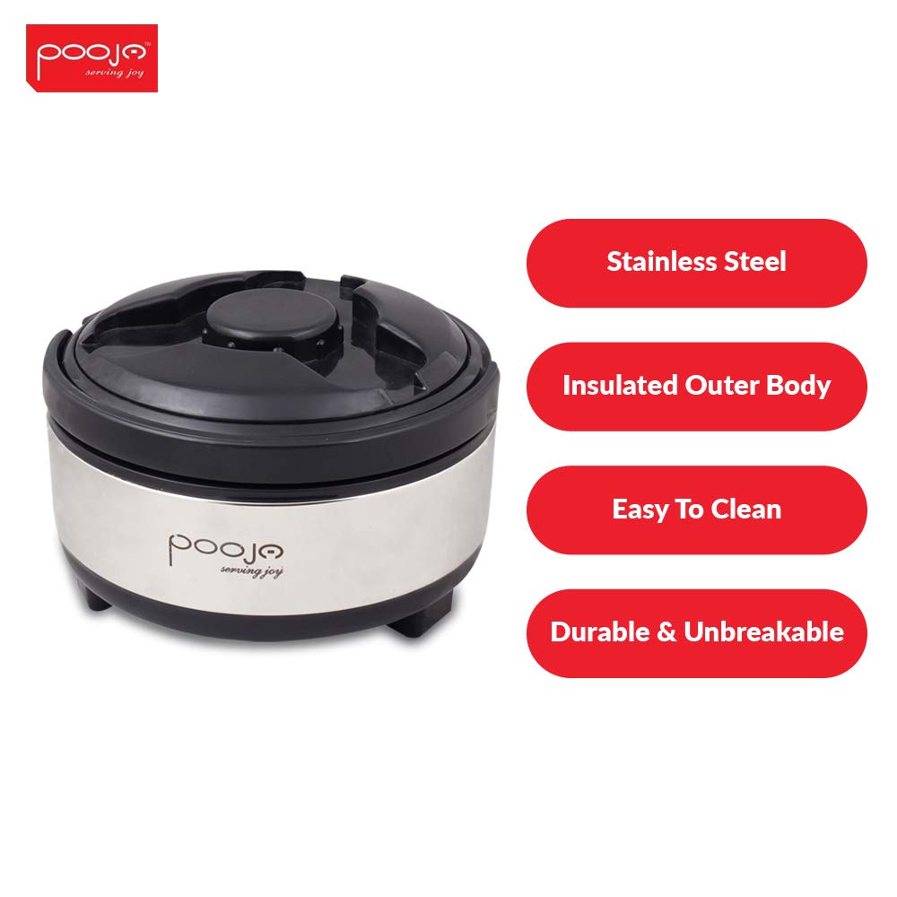 Pooja Kafto 3 Piece Insulated Casserole Set (1200ml+1800ml+2200 ML) - Image 5