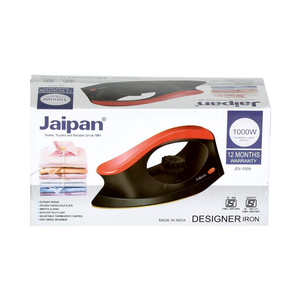 Jaipan Designer Iron, Red and Black 1000 W - Image 4