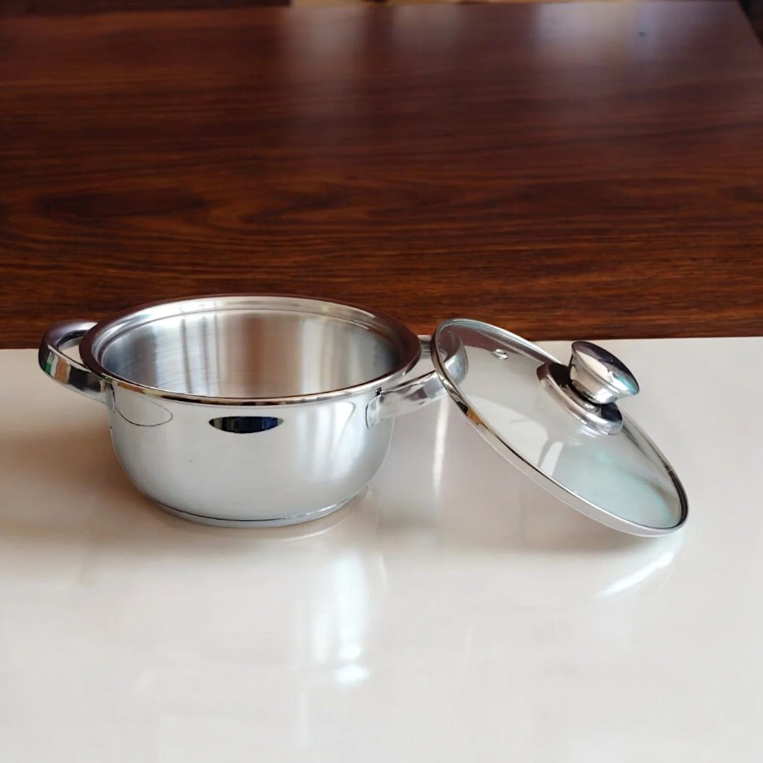 Polo Plus Zebra Stainless Steel 18cm Casserole With Glass Lid (SS Bottom) - Image 2