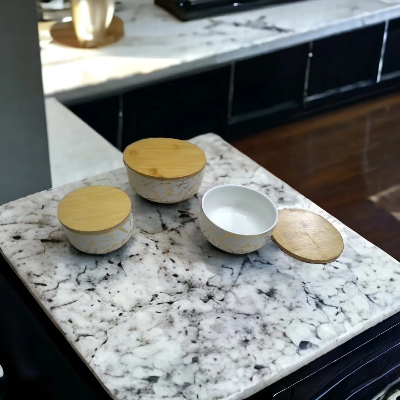 White Gold Marbella 3 Piece Bowl Set (WG-390) - Image 2