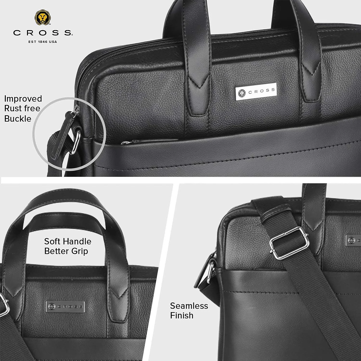 Cross Holiday Bradburry 14 Inch Office Briefcase | Messenger Cross Body Bag for Men Office and Casual Use with Laptop Compartment - Image 2