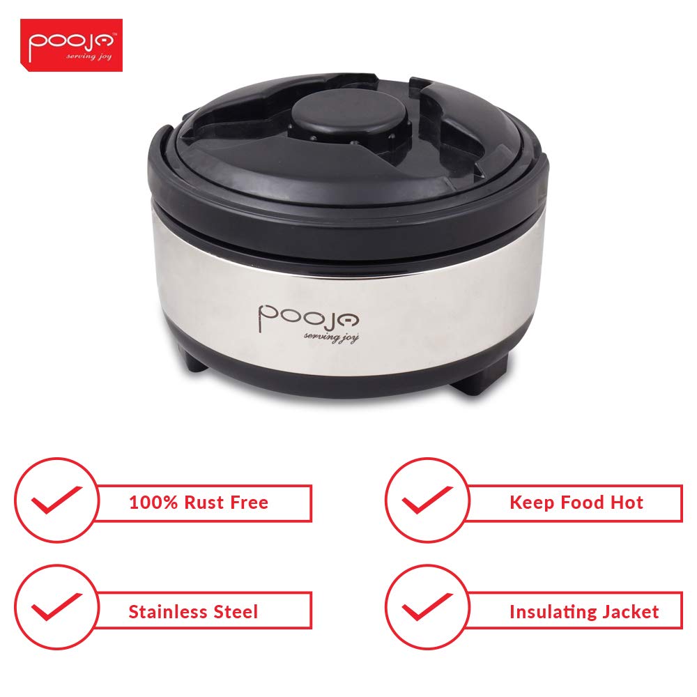 Pooja Kafto 3 Piece Insulated Casserole Set (1200ml+1800ml+2200 ML) - Image 6
