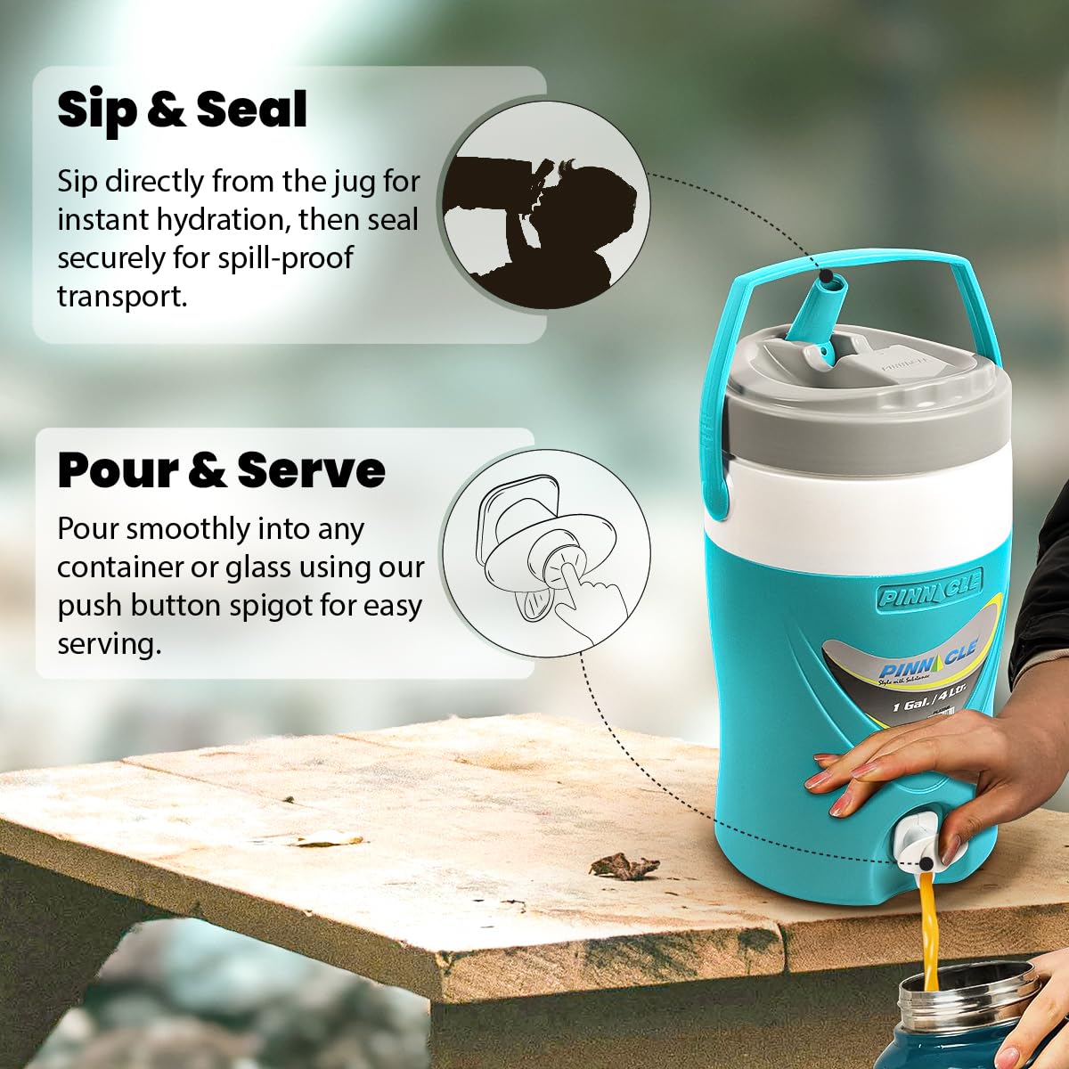 Pinnacle Platino Insulated Cooler Jug - 4 Ltr (1 Gal) - Image 3