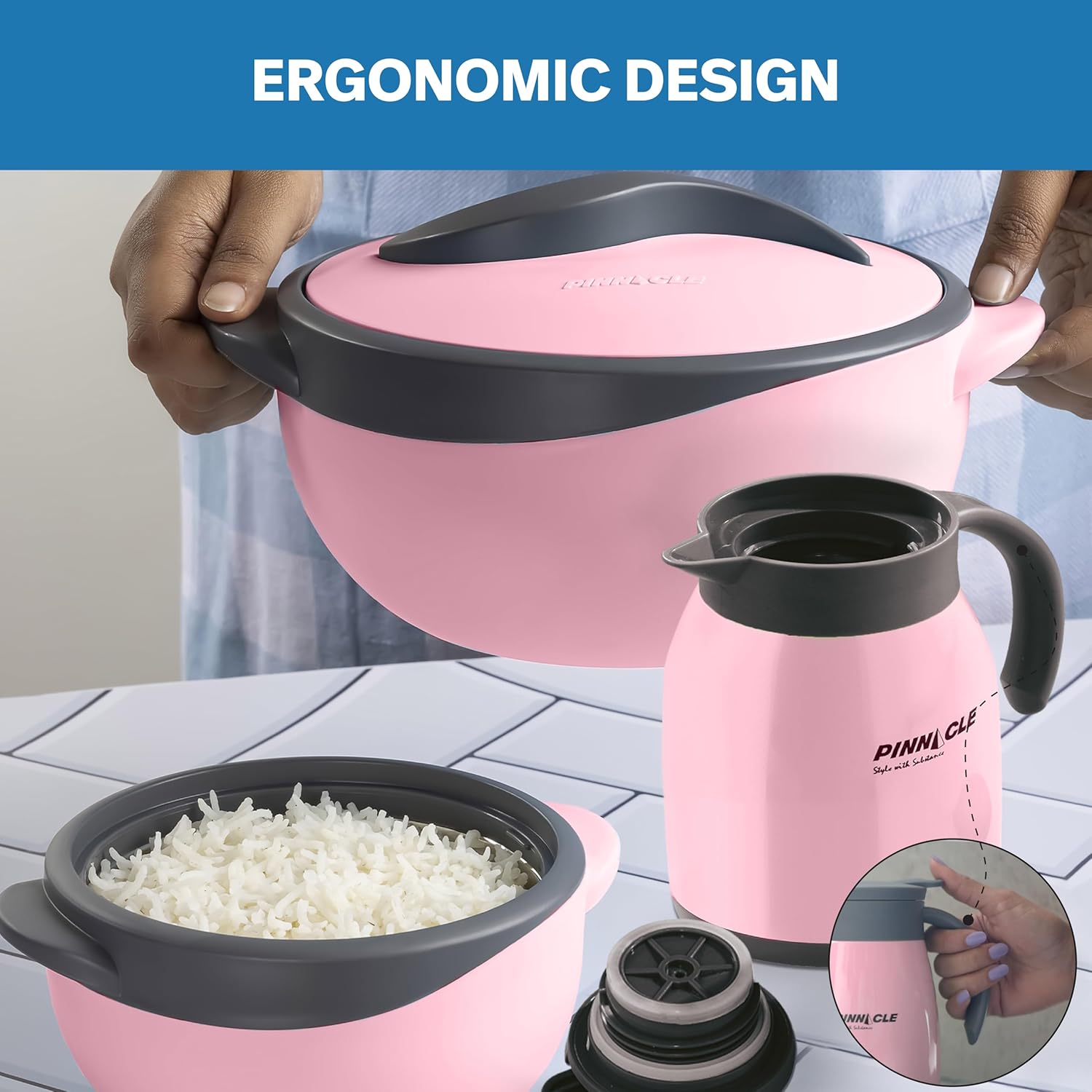 Pinnacle Parisa Matt Gift Set (2pc Casserole - 1L+1.5L, Papillon Carafe - 500ml) - Image 4