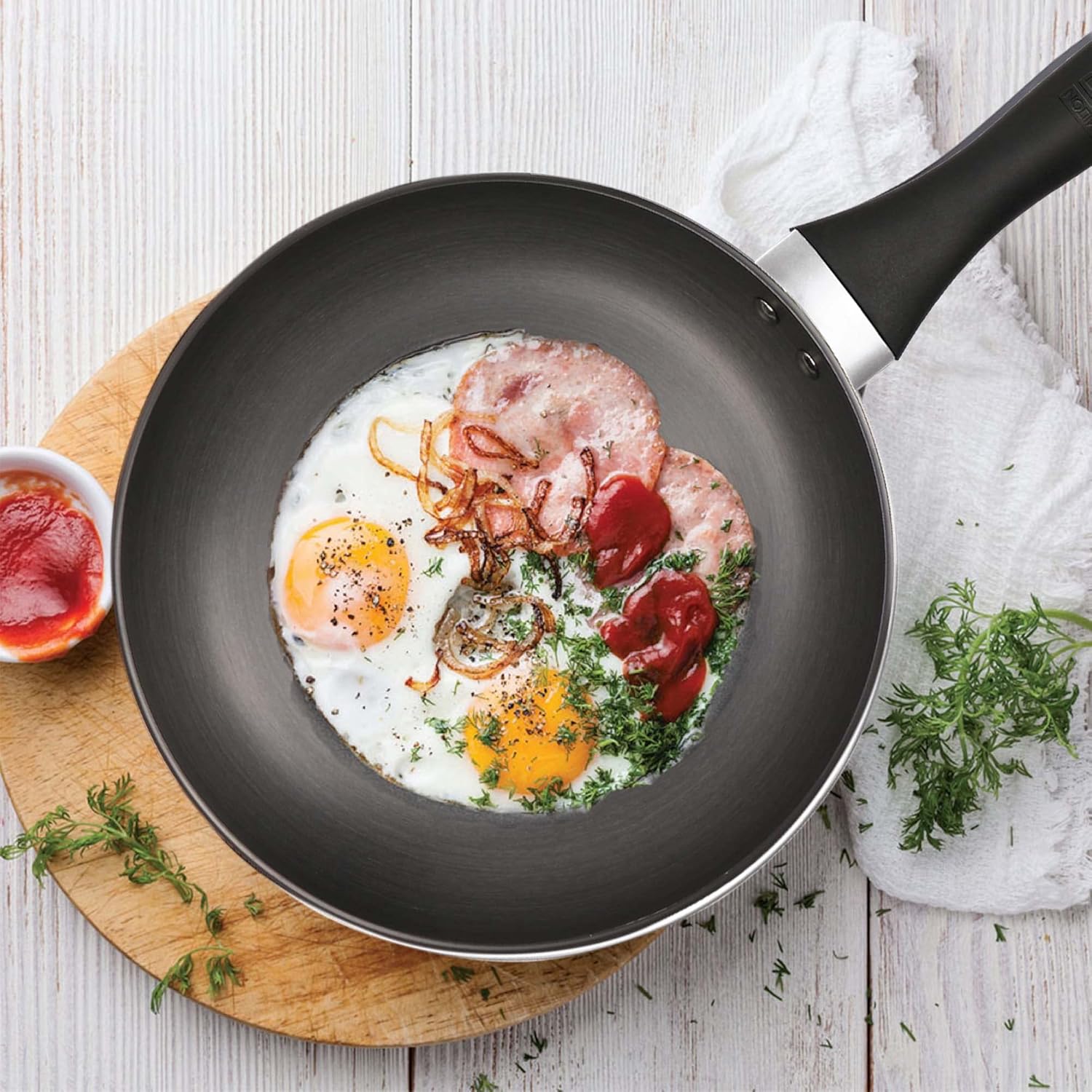 Milton Pro Cook Hard Anodized 24cm Fry Pan With Stainless Steel Lid, 1.8 L (HAFP 24 WL) - Image 4