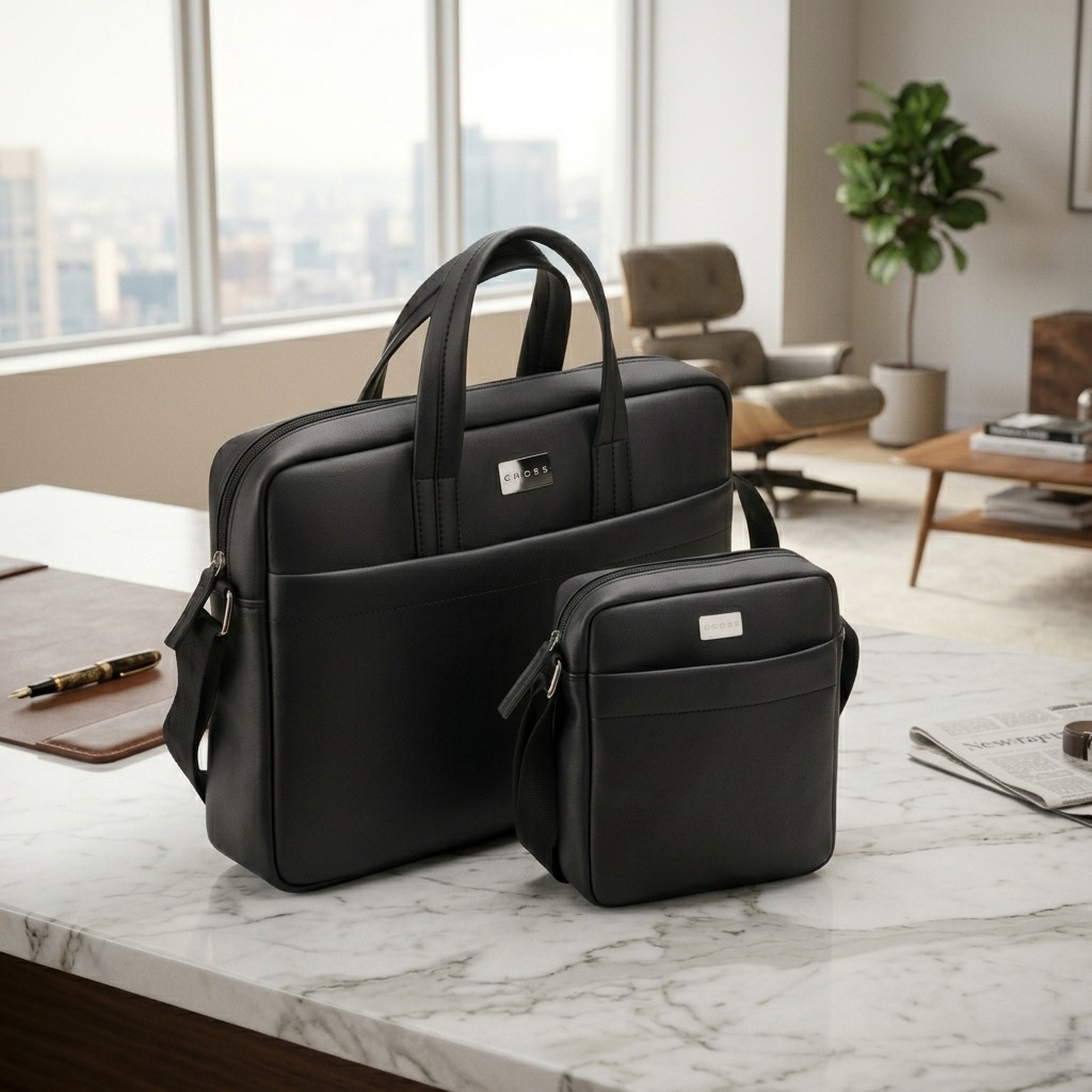 Cross Holiday Bradbury Collection 2 Piece Gift Set – 14 Inch Office Briefcase with Cross Body Sling Bag | Premium Business & Travel Combo - Image 2