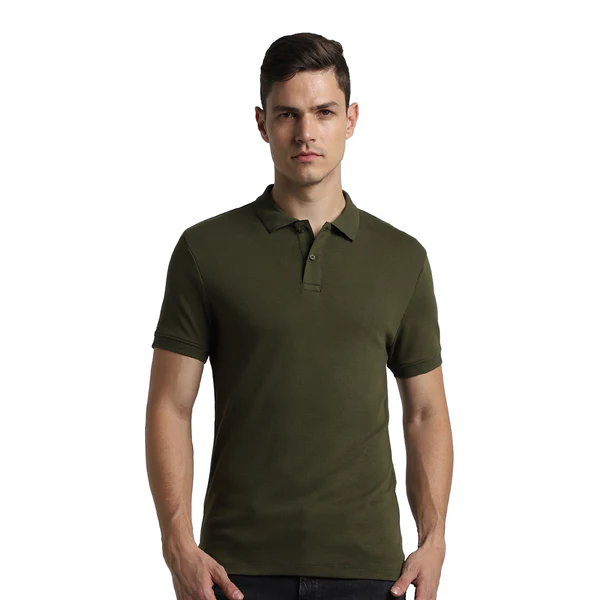 Jack & Jones - Interlock Polo Tshirt - Olive Green