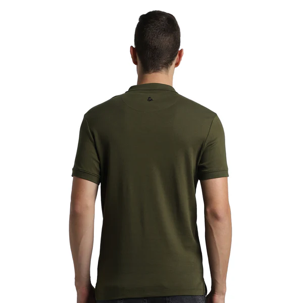 Jack & Jones - Interlock Polo Tshirt - Olive Green - Image 4
