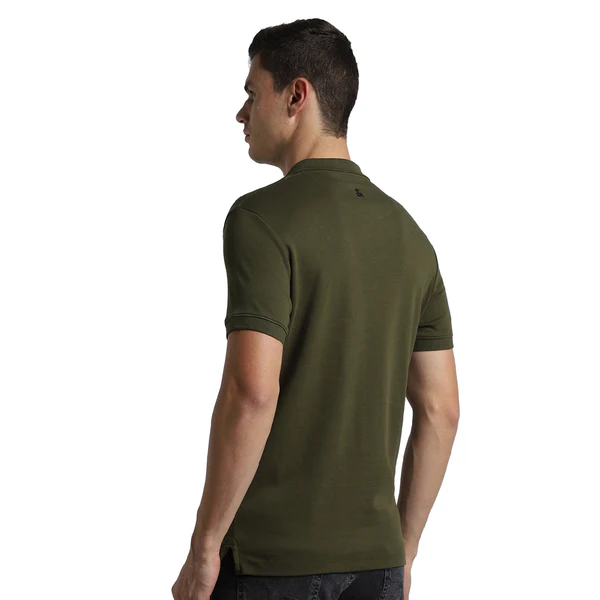 Jack & Jones - Interlock Polo Tshirt - Olive Green - Image 5