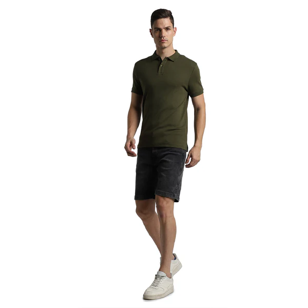 Jack & Jones - Interlock Polo Tshirt - Olive Green - Image 6
