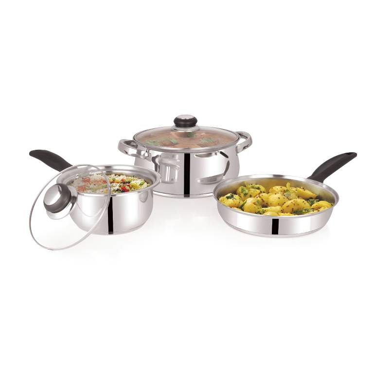 Polo Plus Chef Stainless Steel Induction Base 3+2 Cookware Set