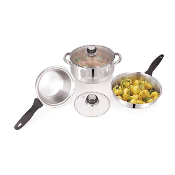 Polo Plus Chef Stainless Steel Induction Base 3+2 Cookware Set - Image 2