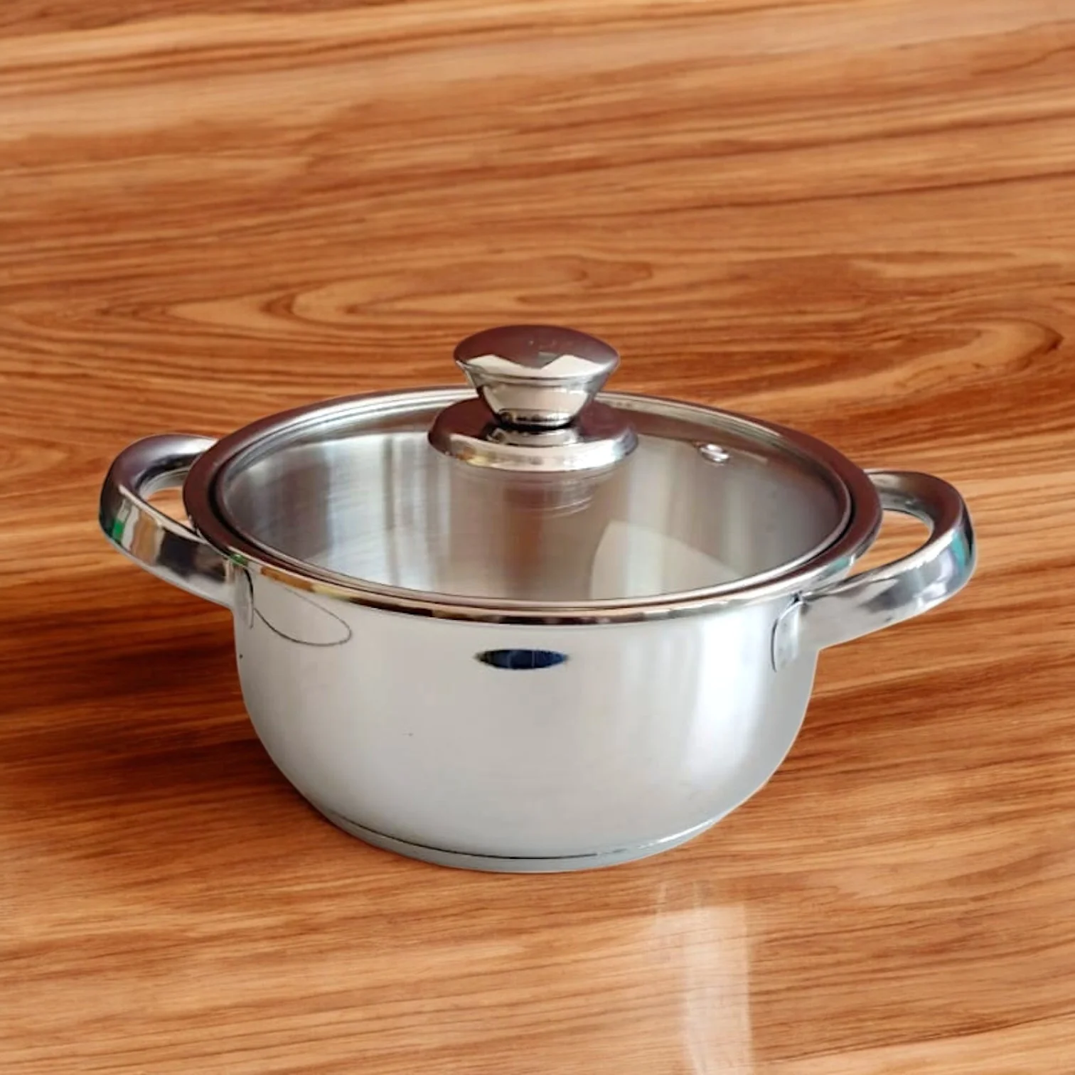 Polo Plus Zebra Stainless Steel 18cm Casserole With Glass Lid (SS Bottom) - Image 3