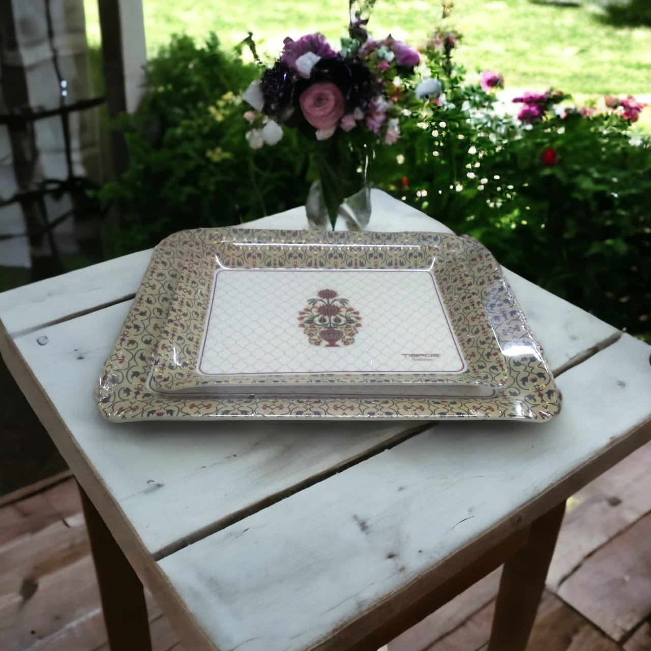 Tibros Ethnic 2 Piece Serving Tray Set