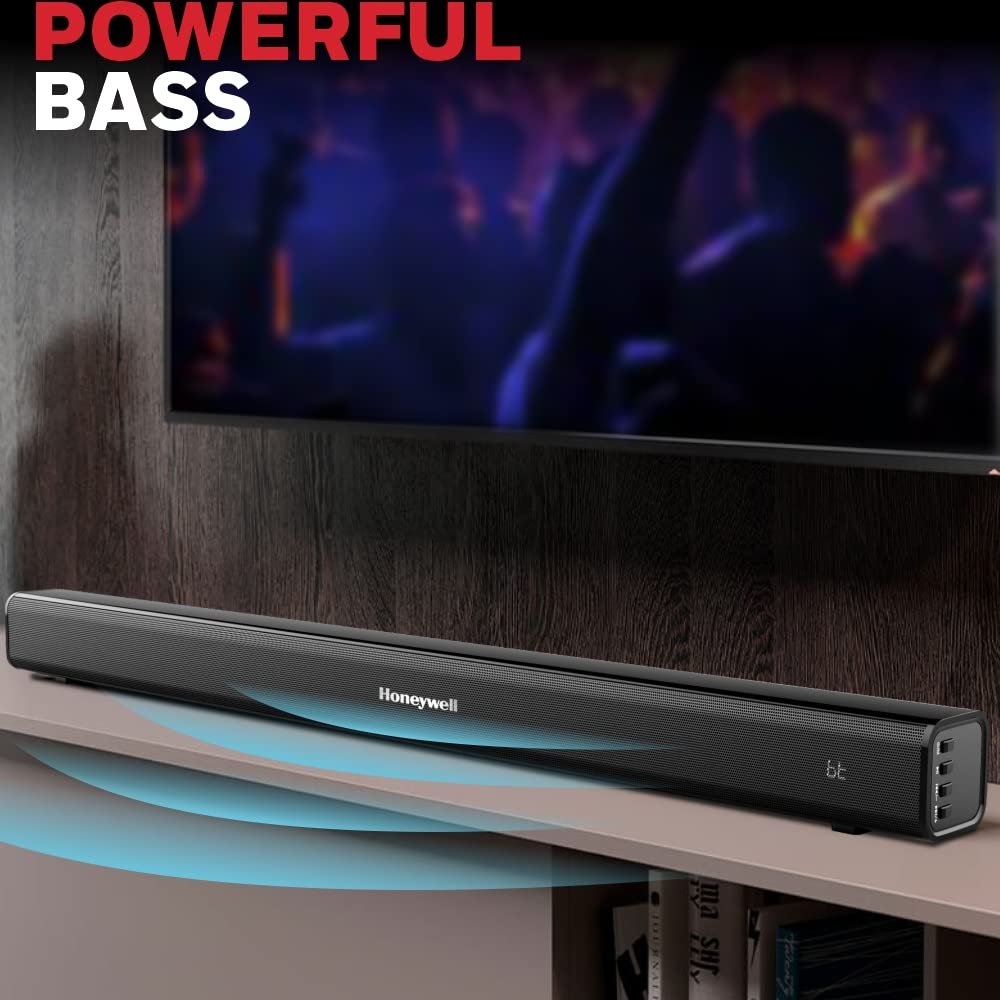 Honeywell Suono P1000 30W Wireless Bluetooth V5.0 Soundbar with Built-in Amplifier, Deep Bass