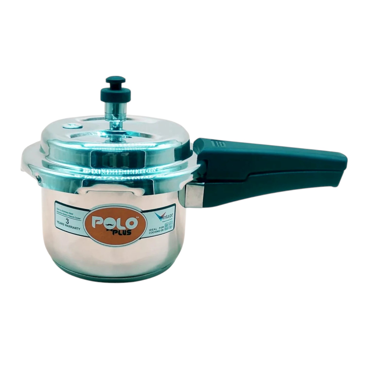Polo Plus Vintage Elite Outer Lid Iinduction Base Stainless Steel Pressure Cooker 1.5 Ltr