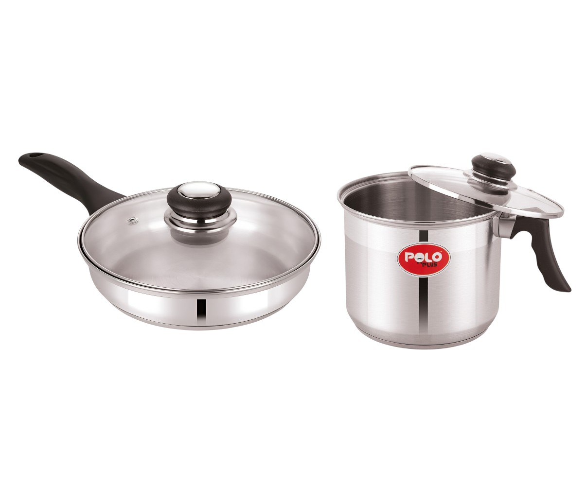 Polo Plus 4 Piece Cookware Set In Bakelite Handle (18cm Milk Pot + 24cm Fry Pan)