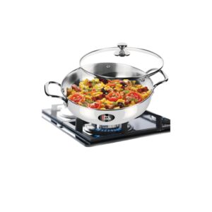 Milton stainless steel kadhai 20cm with glass lid