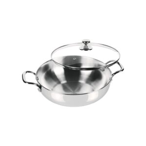 Milton stainless steel kadhai 24cm with glass lid