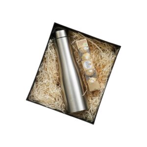 stainless steel water bottle with chocolate combo
