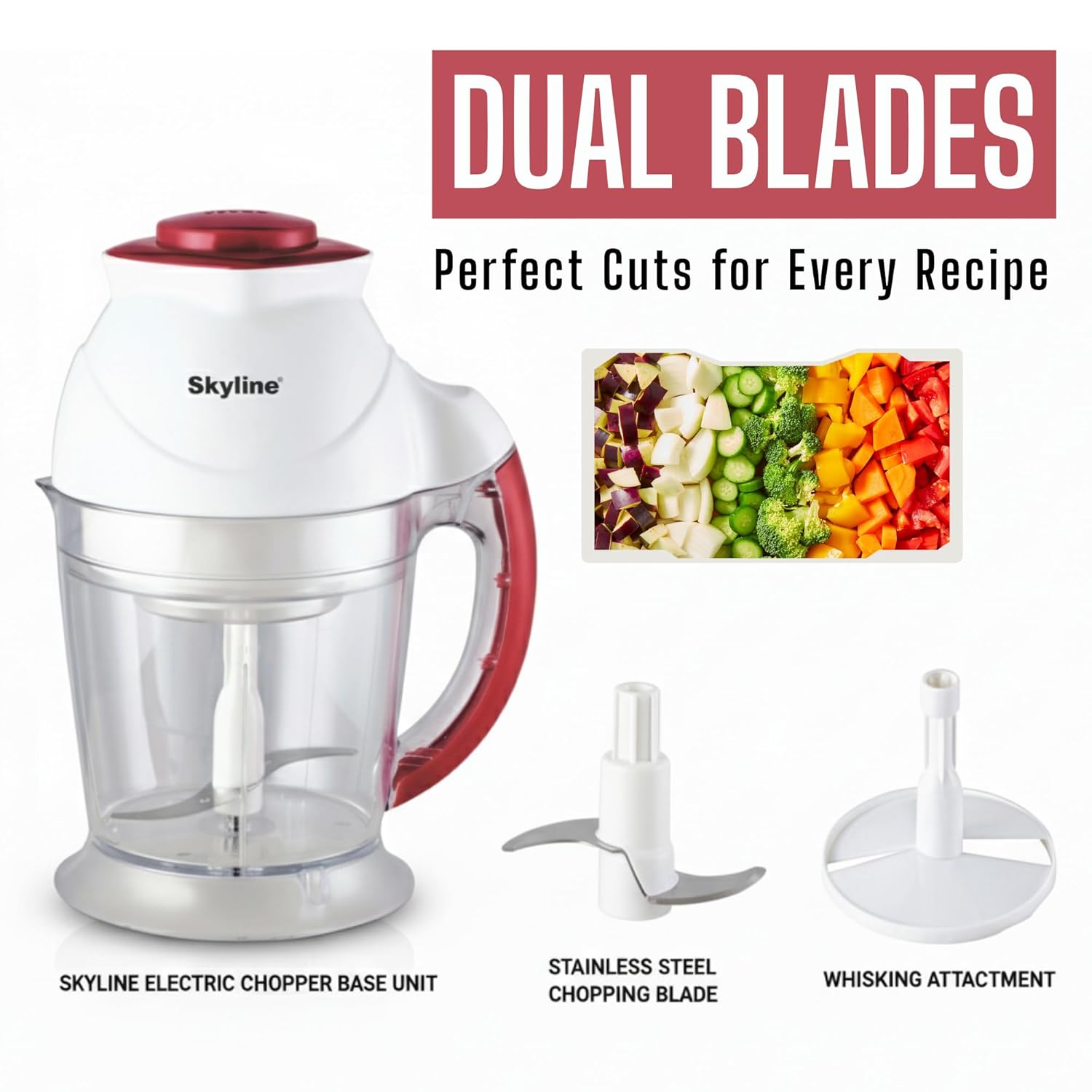 Skyline Electric Chopper 300 Watts with 700ml Capacity VTL-9047 - Image 2