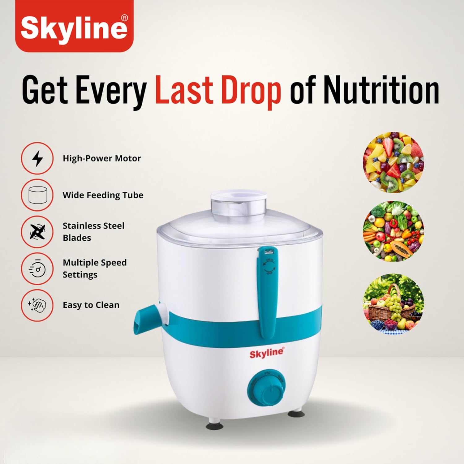 Skyline Juice Extractor 550 Watts VTL-9900 - Image 4