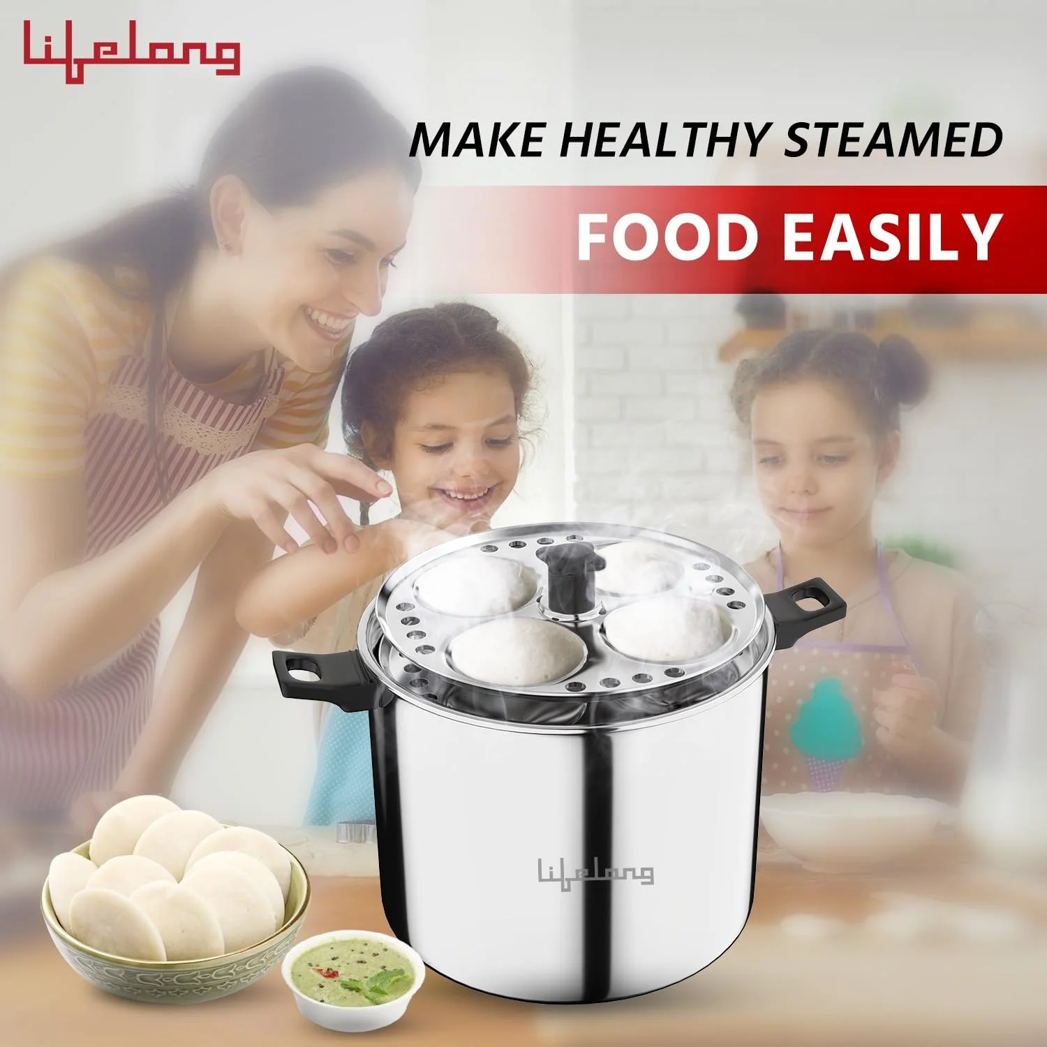 Lifelong Idli Cooker 6 Plate - Image 4