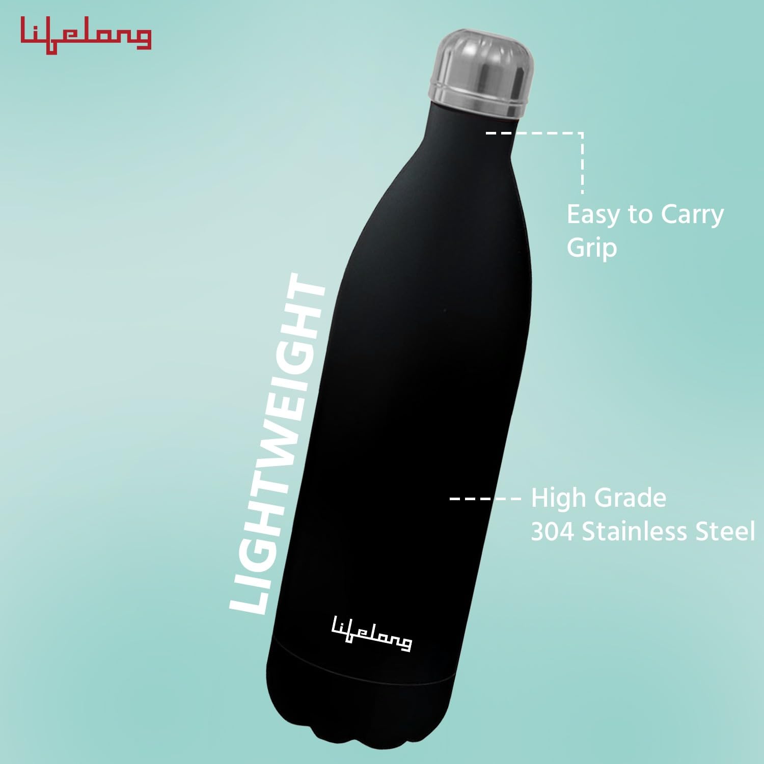Lifelong Stainless Steel Vacuum Bottle 1000ml – Insulated Hot & Cold Water Bottle - Image 4