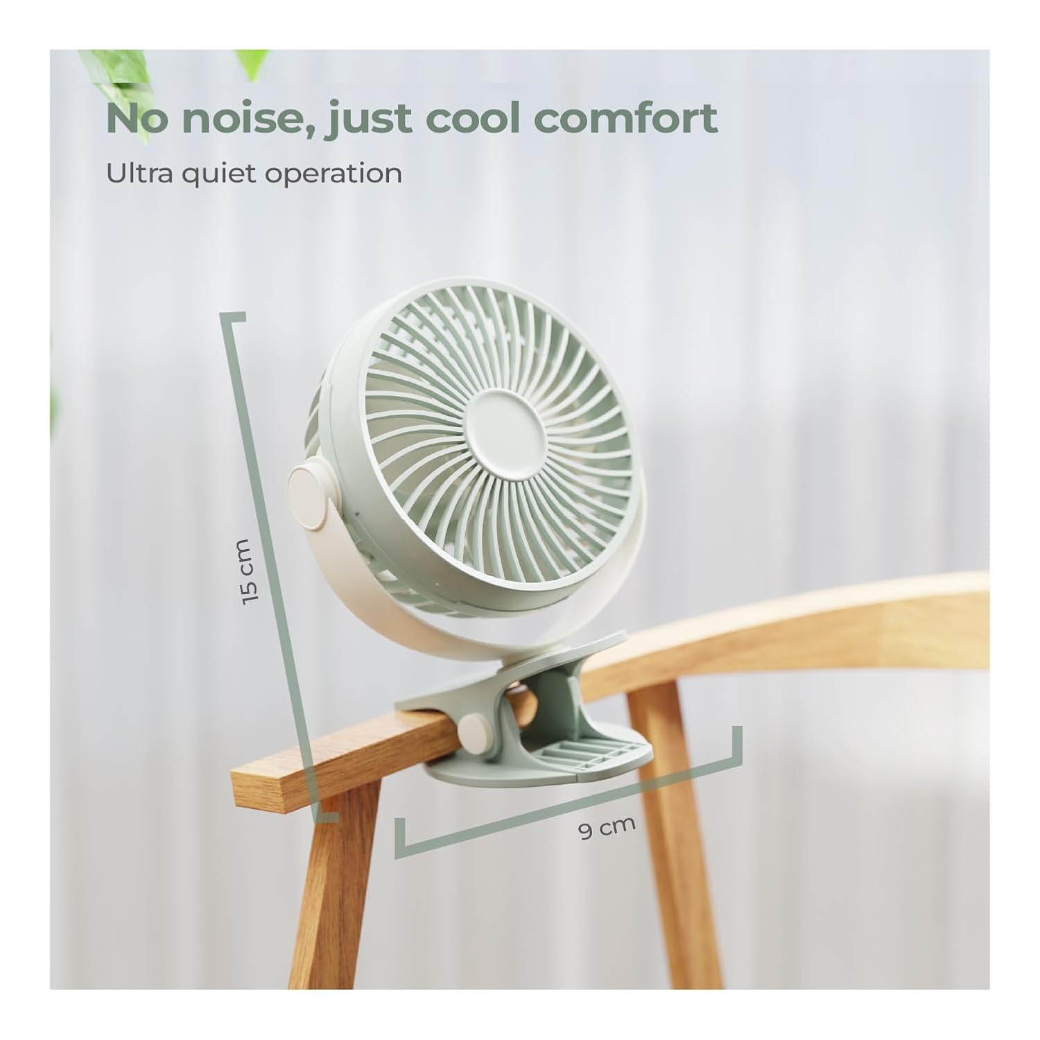 Lifelong Portable USB Fan with 3 Speeds 2000mAh Battery LLUSBCF04 - Image 3