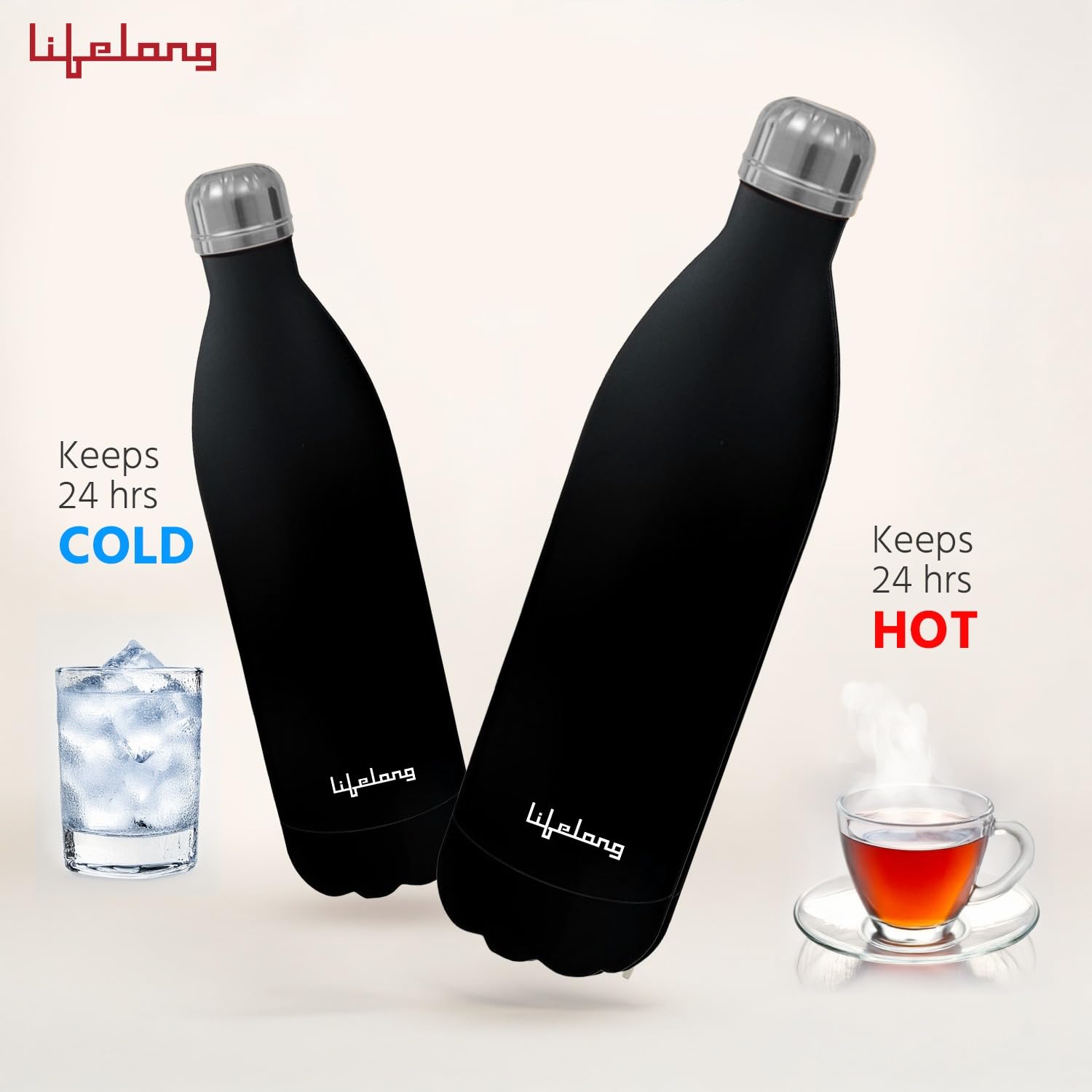 Lifelong Stainless Steel Vacuum Bottle 1000ml – Insulated Hot & Cold Water Bottle - Image 5