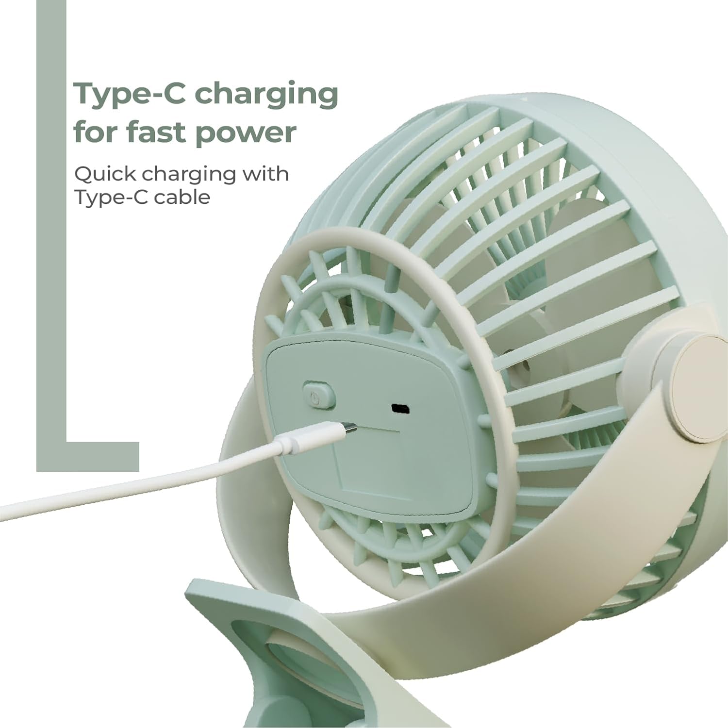 Lifelong Portable USB Fan with 3 Speeds 2000mAh Battery LLUSBCF04 - Image 2
