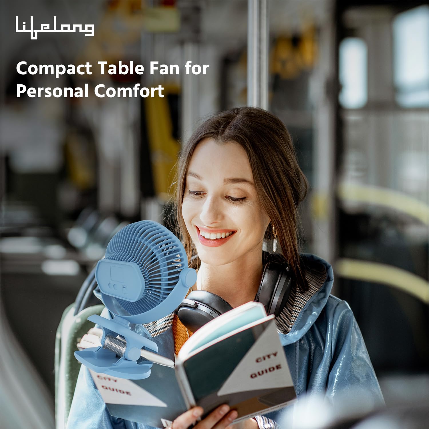 Lifelong 125mm Rechargable Fan with Clip & LED Light - Image 4