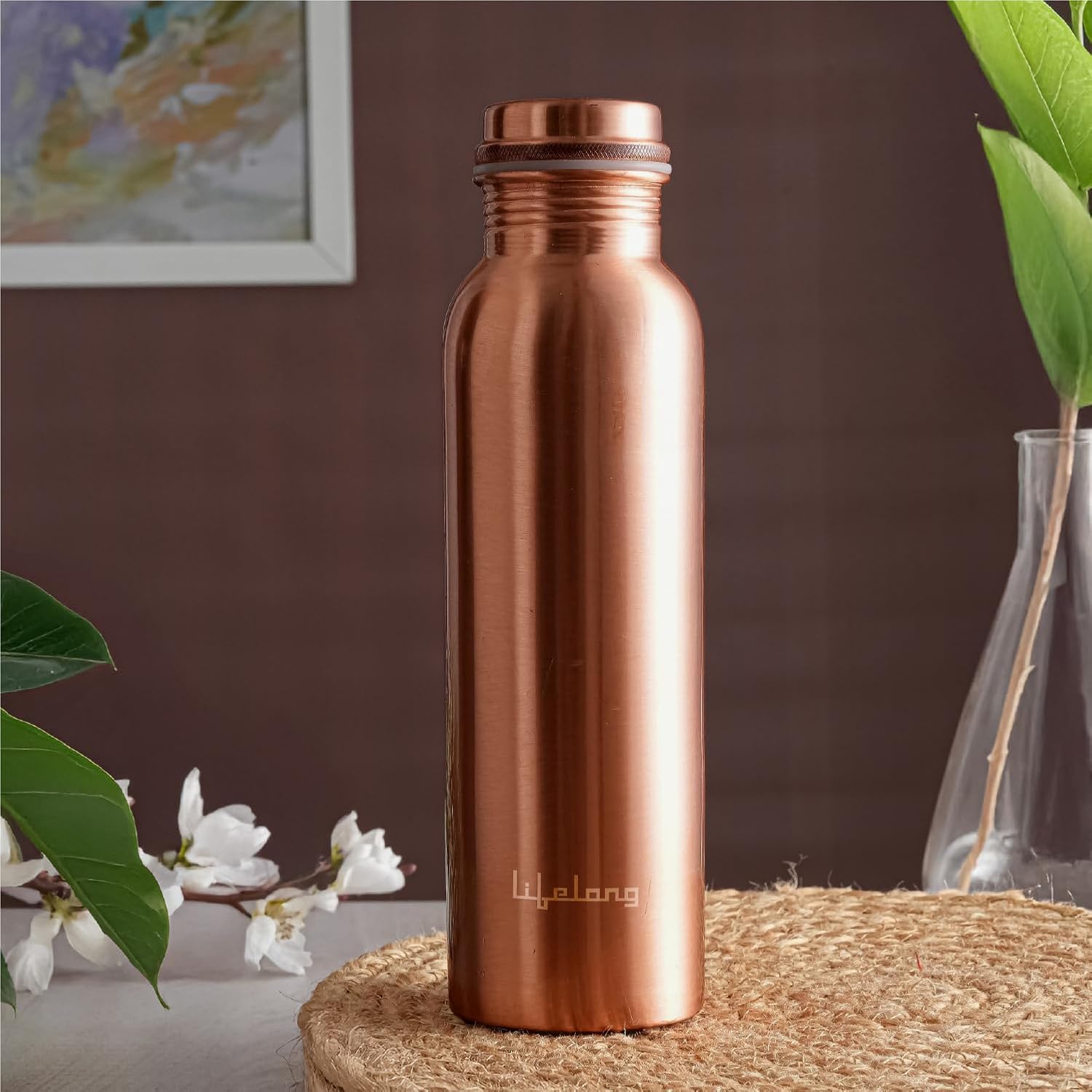 Lifelong 900ml Copper Water Bottle – Pure Copper Ayurvedic Drinking Bottle