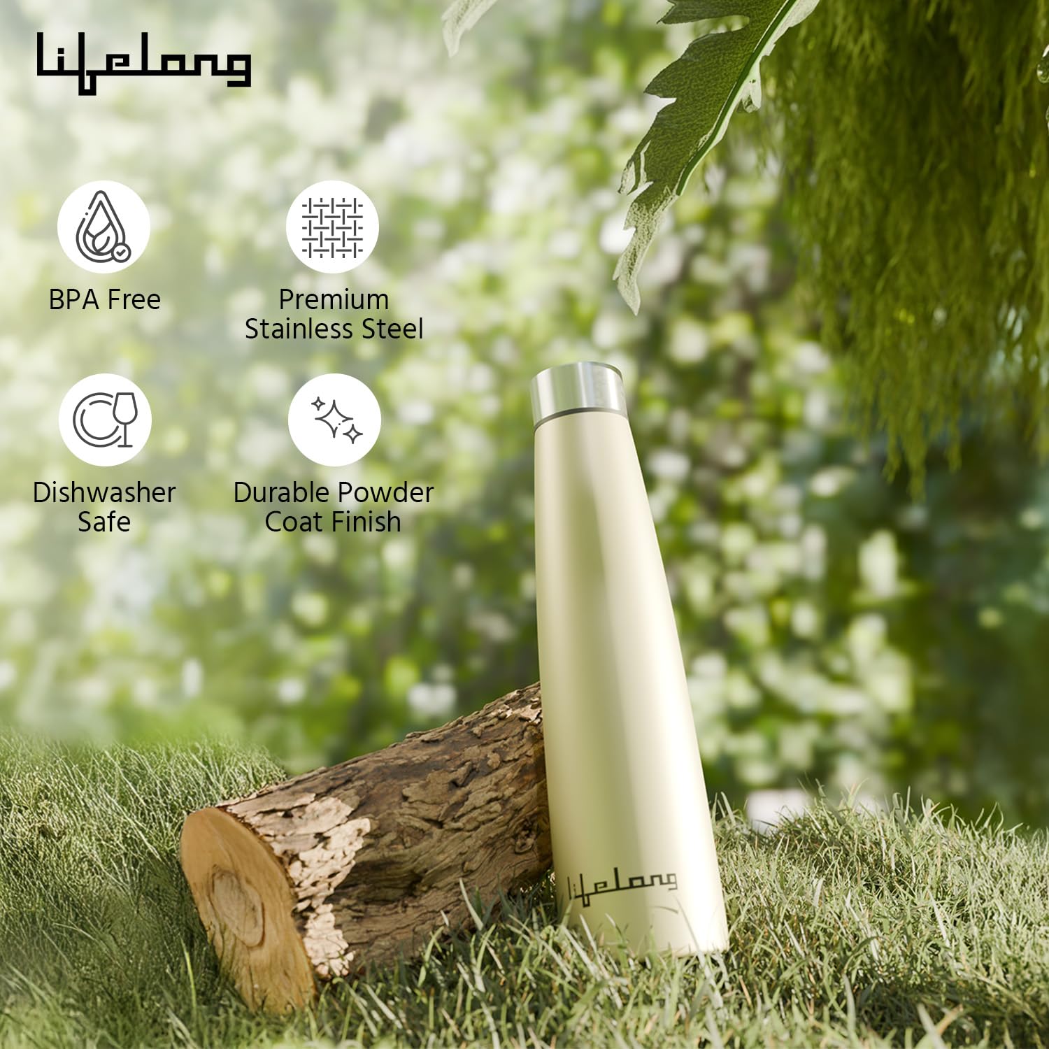Lifelong Stainless Steel Water Bottle 900ml – Durable Leakproof Drinking Bottle - Image 2
