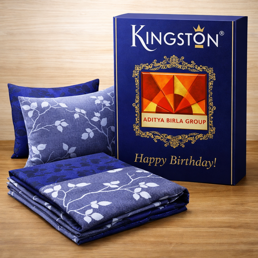 Kingston SmartValue Double Bedsheet Set with 2 Pillow Covers – Budget Corporate Gifting Bedding Set