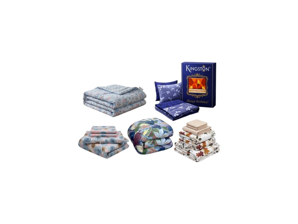 Kingston bedroom collection with bedsheets comforters dohars and complete bedroom sets for corporate gifting India
