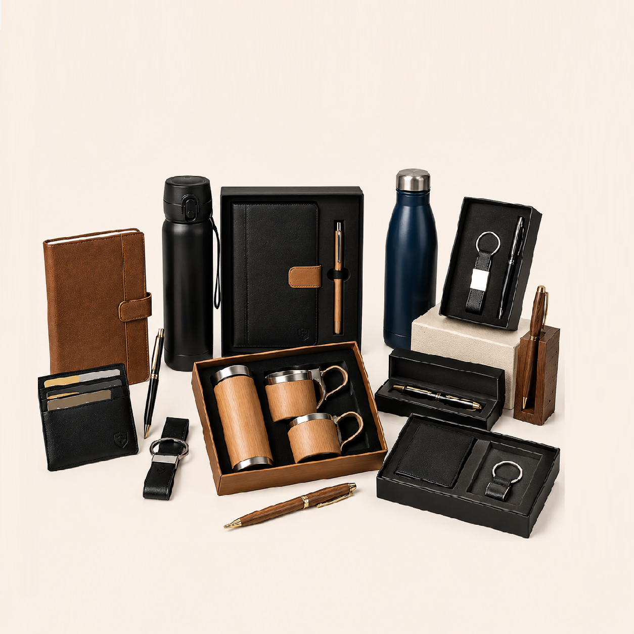 Professional Picks Corporate Gift Sets with Diary, Pen, Bottle and Keychain