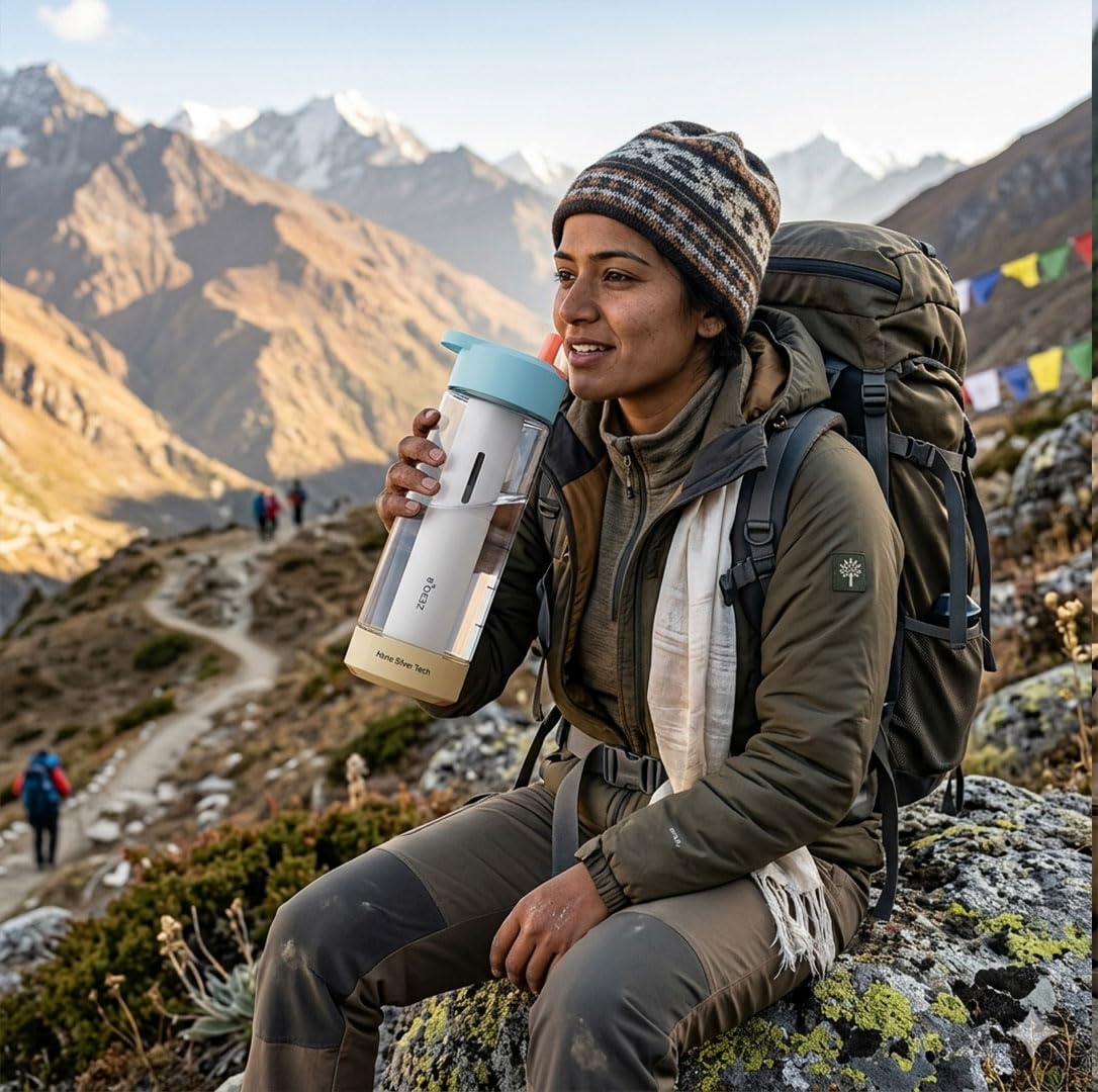 ZeroB H2OHH Portable Water Filter Bottle for Travel and Outdoor Activities