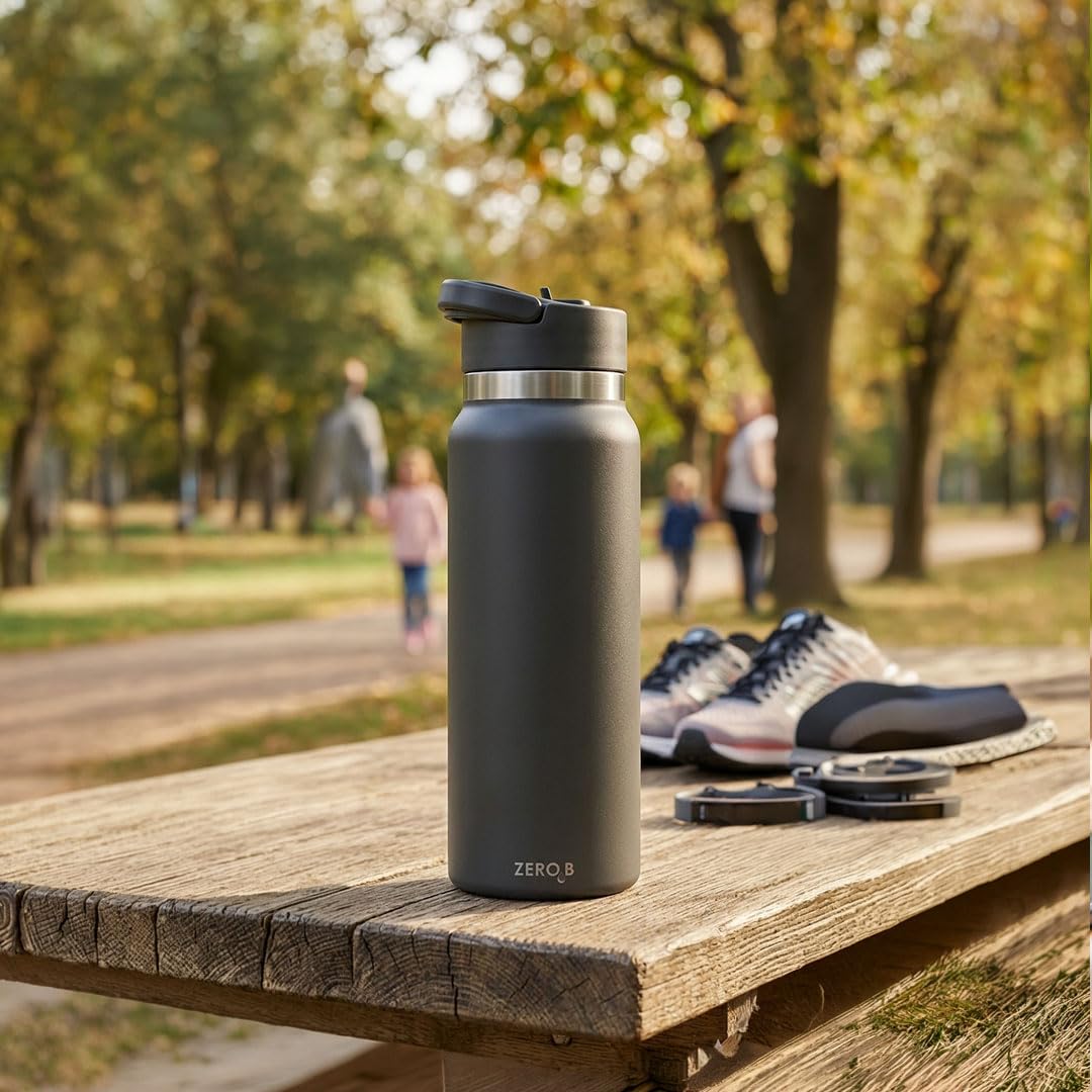 ZeroB H2OHH Stainless Steel Water Filter Bottle for Travel and Fitness