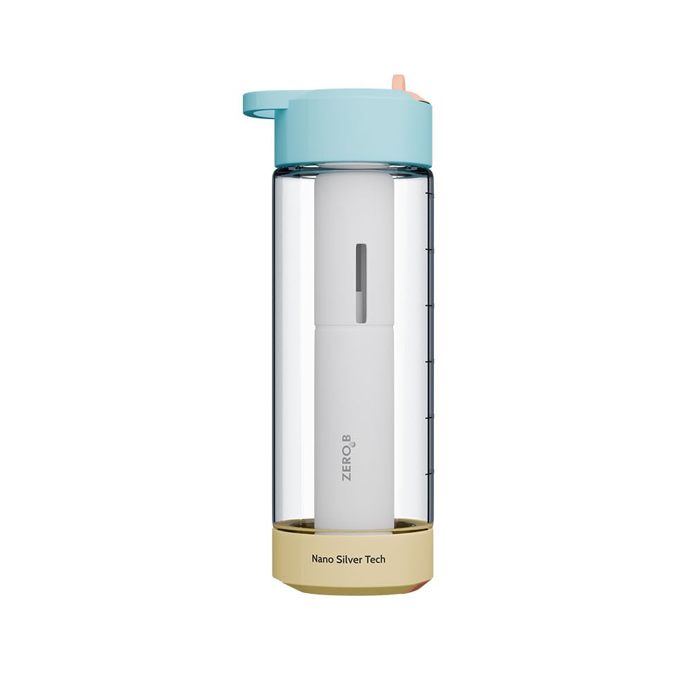 ZeroB H2OHH Portable Water Filter Bottle 600ml Coral Bloom Front View