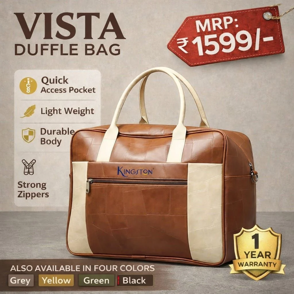 Kingston Vista Premium Duffle Bag for Travel, Gym and Corporate Gifting